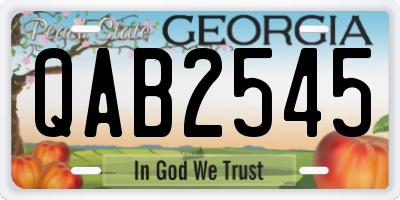 GA license plate QAB2545