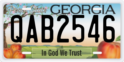 GA license plate QAB2546