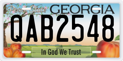 GA license plate QAB2548