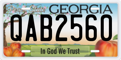 GA license plate QAB2560
