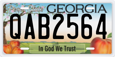 GA license plate QAB2564
