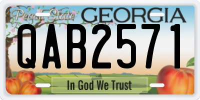 GA license plate QAB2571