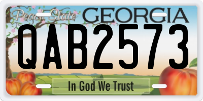 GA license plate QAB2573