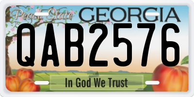 GA license plate QAB2576