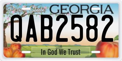 GA license plate QAB2582