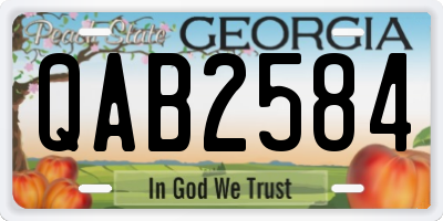 GA license plate QAB2584