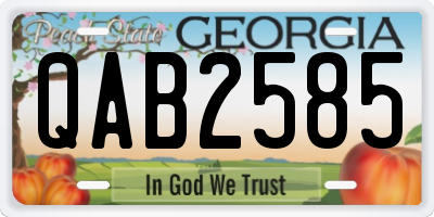 GA license plate QAB2585