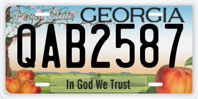 GA license plate QAB2587