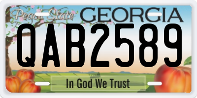 GA license plate QAB2589