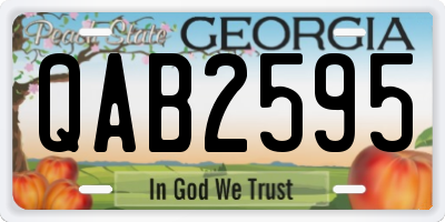 GA license plate QAB2595