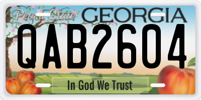 GA license plate QAB2604