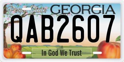 GA license plate QAB2607