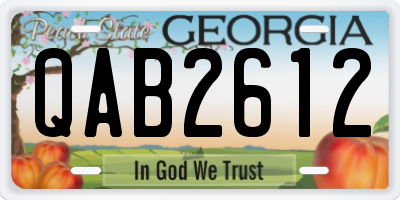 GA license plate QAB2612