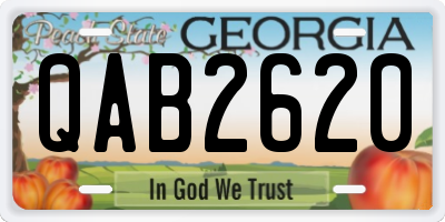 GA license plate QAB2620