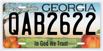 GA license plate QAB2622