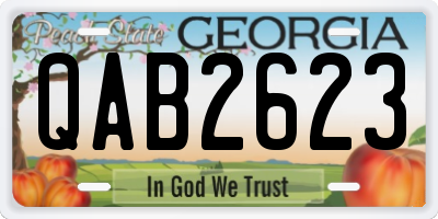 GA license plate QAB2623