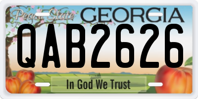 GA license plate QAB2626