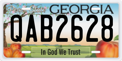 GA license plate QAB2628