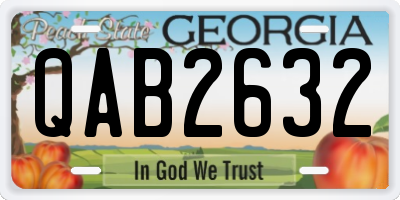 GA license plate QAB2632