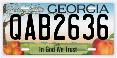 GA license plate QAB2636