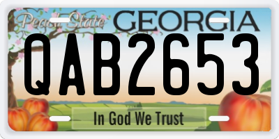 GA license plate QAB2653