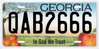GA license plate QAB2666
