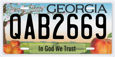 GA license plate QAB2669
