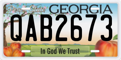 GA license plate QAB2673