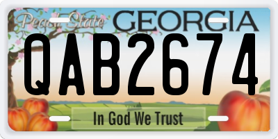 GA license plate QAB2674