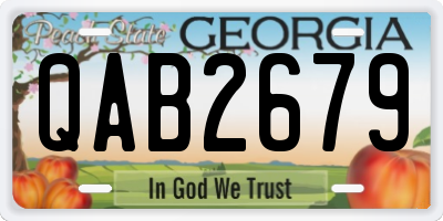 GA license plate QAB2679