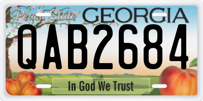 GA license plate QAB2684