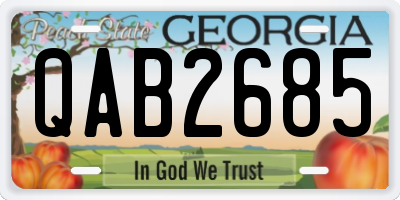GA license plate QAB2685