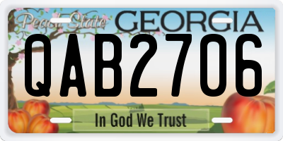 GA license plate QAB2706