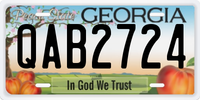 GA license plate QAB2724