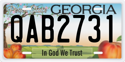 GA license plate QAB2731