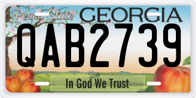 GA license plate QAB2739