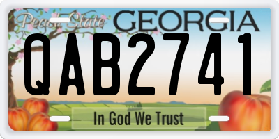 GA license plate QAB2741