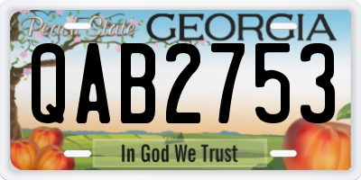 GA license plate QAB2753