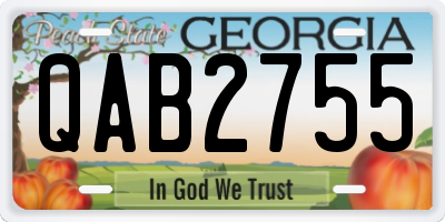 GA license plate QAB2755