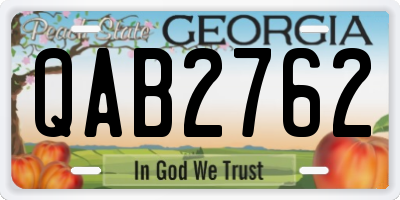 GA license plate QAB2762