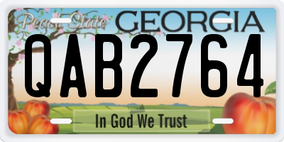 GA license plate QAB2764