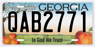 GA license plate QAB2771