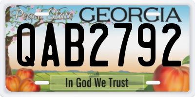 GA license plate QAB2792