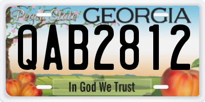 GA license plate QAB2812