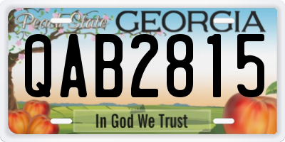 GA license plate QAB2815