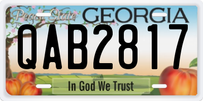 GA license plate QAB2817