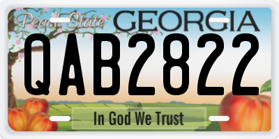 GA license plate QAB2822