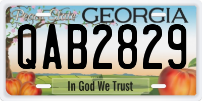 GA license plate QAB2829