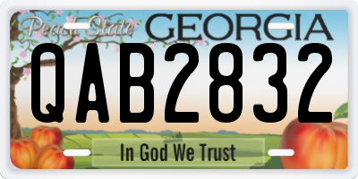 GA license plate QAB2832
