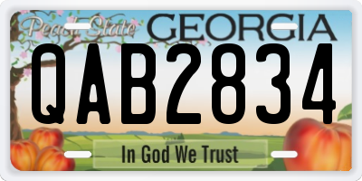 GA license plate QAB2834